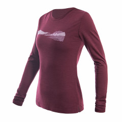 SENSOR MERINO AIR HILLS dámské triko dl.rukáv port red