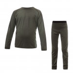 SENSOR MERINO AIR SET dětský triko dl.rukáv + spodky olive green