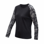 SENSOR MERINO BLEND IMPRESS dámské triko dl.rukáv černá/zebra
