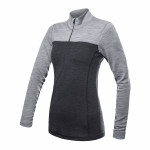 SENSOR MERINO BOLD dámské triko dl.rukáv zip anthracite/cool gray