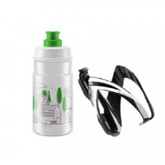 ELITE láhev s košíkem KIT CEO blk/wh+clear/green