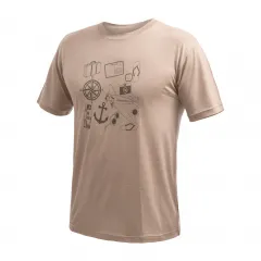 SENSOR MERINO ACTIVE TRAVEL pánské triko kr.rukáv almond beige