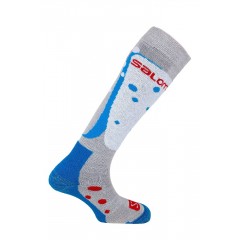 SALOMON ponožky Divine light grey/poppy red/blue