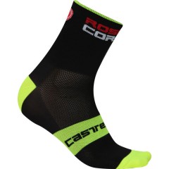 CASTELLI pánské ponožky Rosso Corsa 6 cm, black/yellow fluo