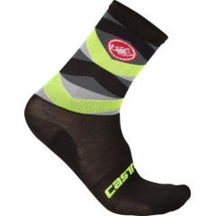 CASTELLI pánské ponožky Fatto 12 cm, black/yellow fluo