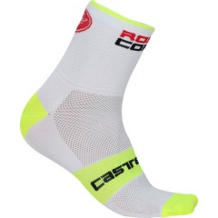 CASTELLI pánské ponožky Rosso Corsa 6 cm, white/yellow fluo