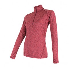 SENSOR MOTION dámské triko dl.rukáv zip růžová