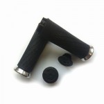 SRAM Locking gripy pro Grip Shift Integrated 100mm se stříbrnou objímkou a s koncovkou řidítek