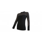 SENSOR MERINO IMPRESS dámské triko dl.rukáv černá/pattern