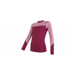 SENSOR MERINO IMPRESS dámské triko dl.rukáv lilla/pattern