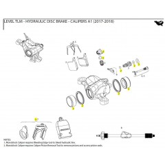 SRAM DISC BRAKE CALIPER PISTON KIT - (INCLUDES MONOBLOCK PISTON TOOL, 2-21mm ALUMINUM CALIPER P