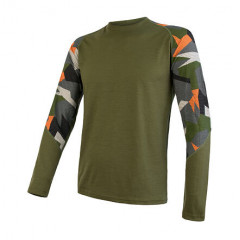 SENSOR MERINO IMPRESS pánské triko dl.rukáv safari/camo