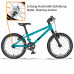 KUBIKES 16L MTB Automatic 2 rychlostní tyrkysová/laser červená