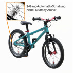 KUBIKES 16L MTB Automatic 2 rychlostní tyrkysová/laser červená